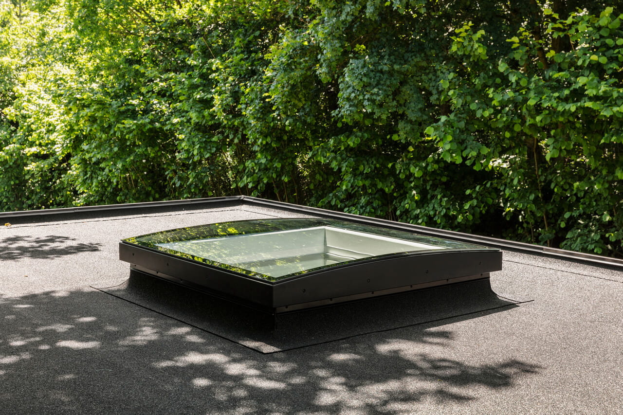 VELUX Curved glass rooflight closed seen from the outside